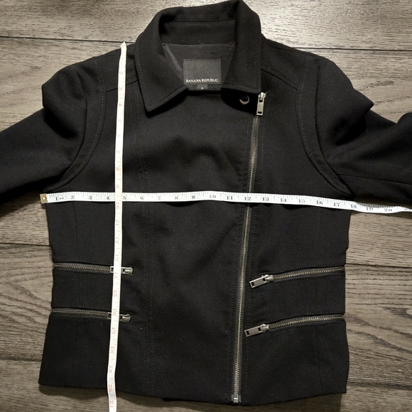 Banana Republic Black Moto Jacket Size 6 - Picture 7 of 12